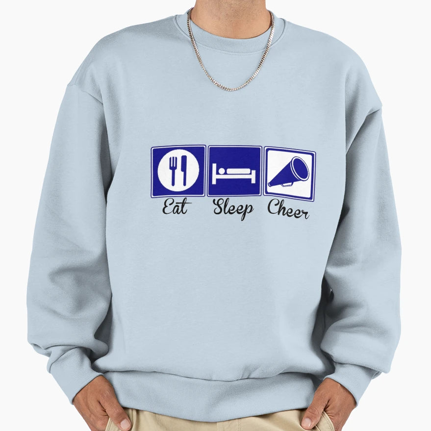 Eat Sleep Cheer Sweatshirt - Unique Graphic Unisex - T-Shirt, Sweatshirt, Hoodie