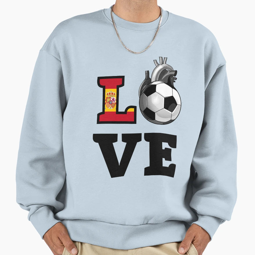 Love Spanish Soccer Sweatshirt - Graphic Print Men Women - T-Shirt, Sweatshirt, Hoodie