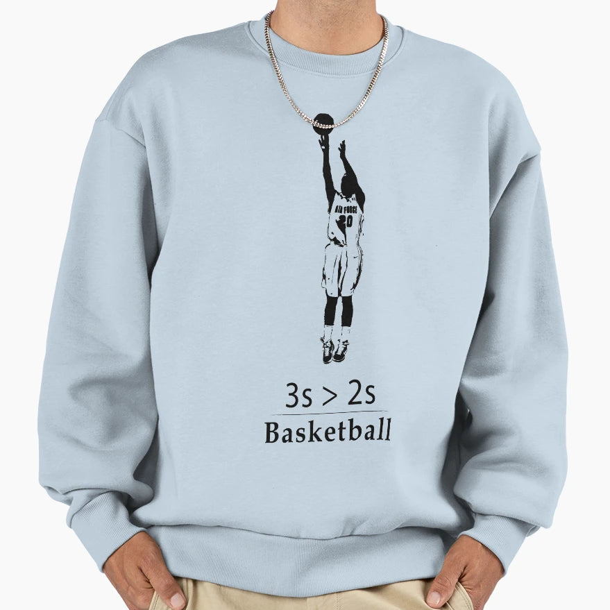 Basketball Threes Over Twos Sweatshirt - Minimalist Print Unisex - T-Shirt, Sweatshirt, Hoodie