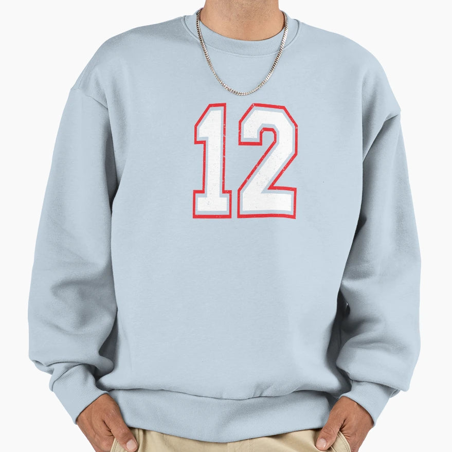 Number 12 Sweatshirt - Casual Everyday Wear Men Women - T-Shirt, Sweatshirt, Hoodie