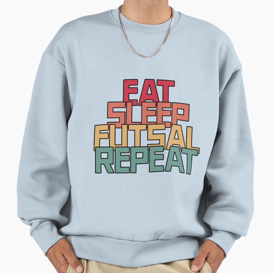 Eat Sleep Futsal Repeat Football T-Shirt - Minimalist Print for Adults - T-Shirt, Sweatshirt, Hoodie