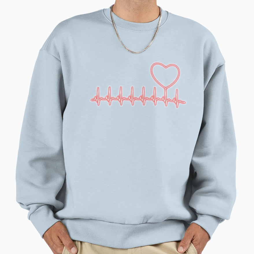 Heart Beat Sweatshirt - Unique Graphic Men Women - T-Shirt, Sweatshirt, Hoodie