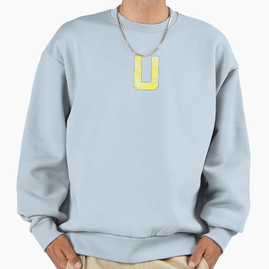 Uppercase U Yellow Pixel Block Sweatshirt - Streetwear Style Men Women - T-Shirt, Sweatshirt, Hoodie