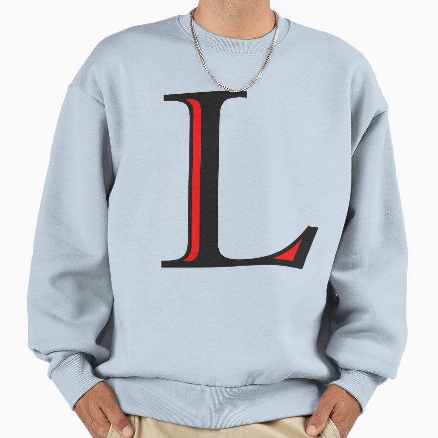 Letter L Black And Red Sweatshirt - Trendy Graphic for Adults - T-Shirt, Sweatshirt, Hoodie