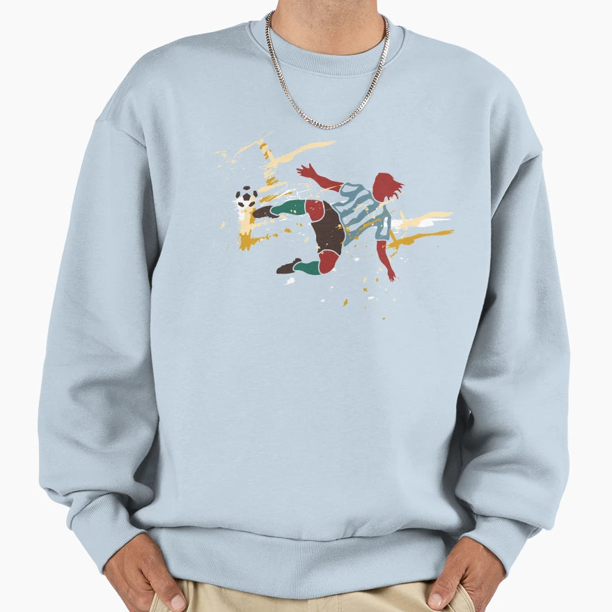 Footballer Or Soccer Player Kick Sweatshirt - Minimalist Print for Adults - T-Shirt, Sweatshirt, Hoodie
