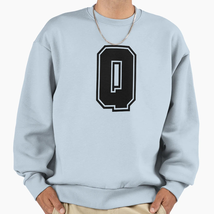 Letter Q Sweatshirt - Aesthetic Graphic Men Women - T-Shirt, Sweatshirt, Hoodie