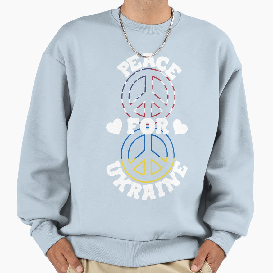 Peace Ukraine Usa Supporters Sweatshirt - Trendy Graphic Men Women - T-Shirt, Sweatshirt, Hoodie