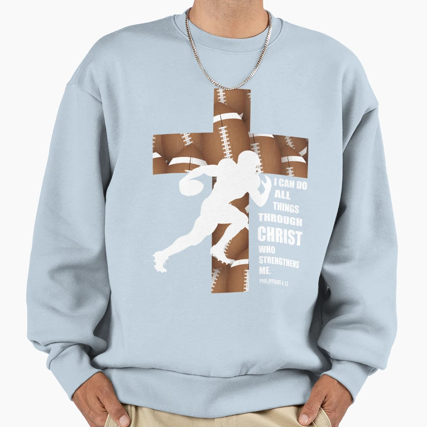 Football And Faith Sweatshirt - Custom Art Print for Adults - T-Shirt, Sweatshirt, Hoodie