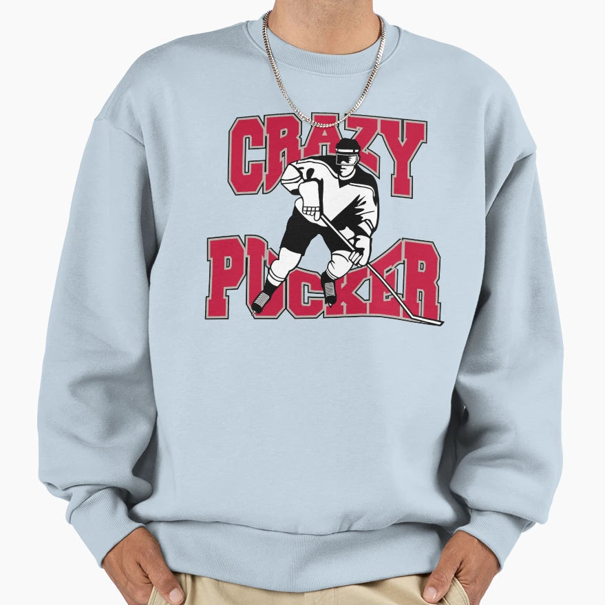 Crazy Hockey Player Sweatshirt - Minimalist Print Unisex - T-Shirt, Sweatshirt, Hoodie