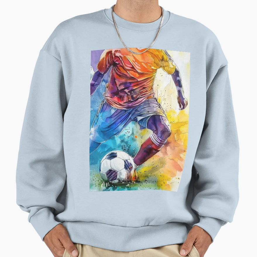 Football Watercolor Sport Art Sweatshirt - Novelty Apparel for Adults - T-Shirt, Sweatshirt, Hoodie
