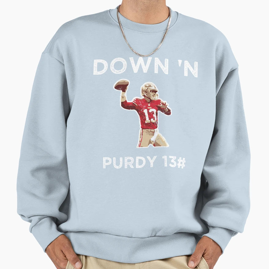 Down N Purdy 13 BP American Football Sweatshirt - Custom Art Print Unisex - T-Shirt, Sweatshirt, Hoodie