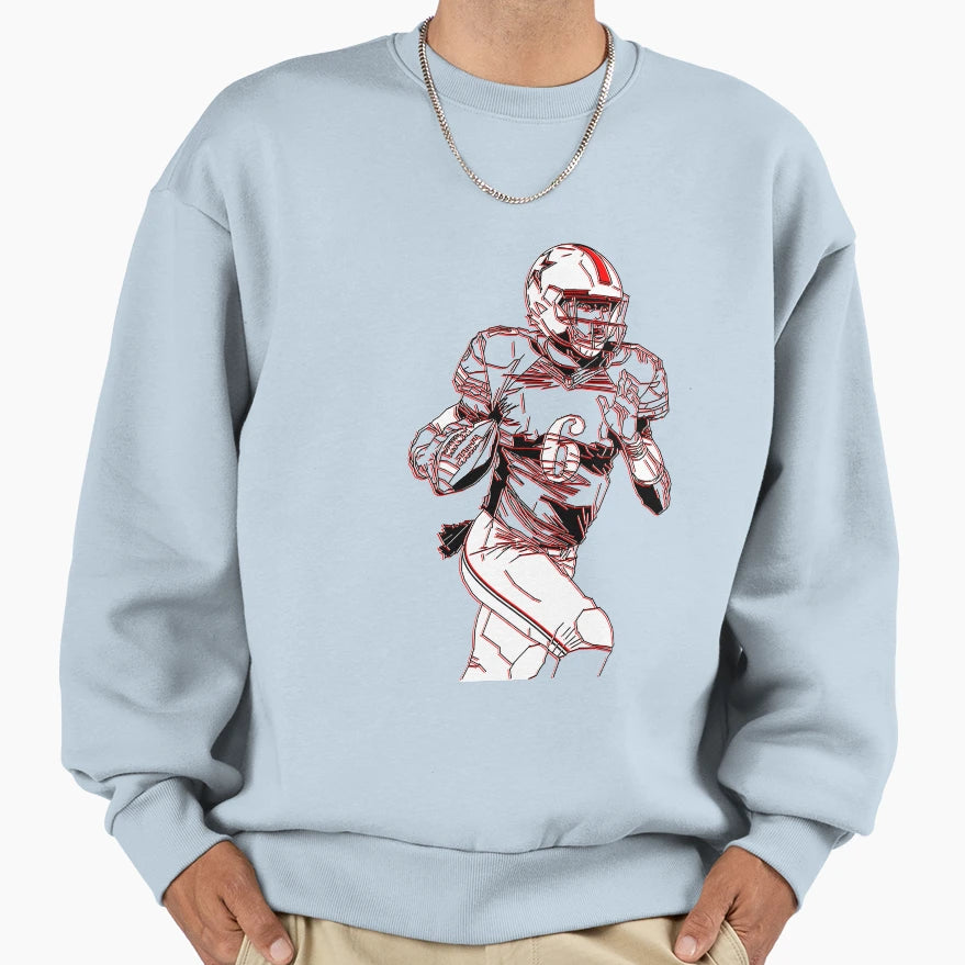 American Football Action Dynamic Sweatshirt - Graphic Print Men Women - T-Shirt, Sweatshirt, Hoodie