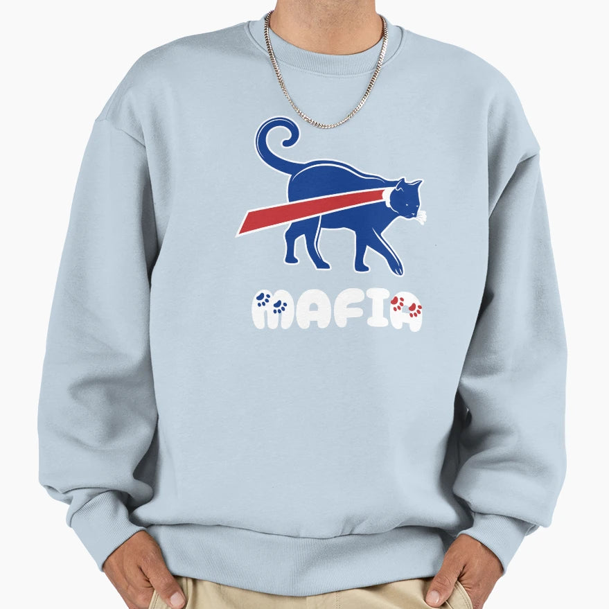 Buffalo Cat Mafia Sweatshirt - Minimalist Print Men Women - T-Shirt, Sweatshirt, Hoodie