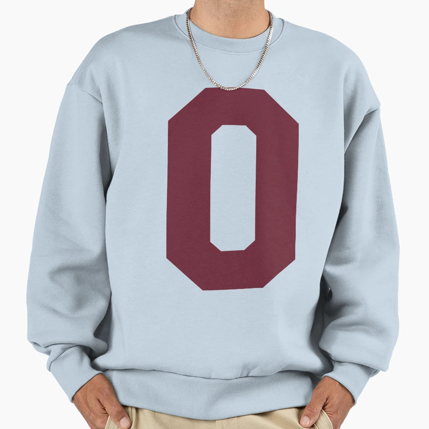 Alphabet Maroon O Sports Letter O Sweatshirt - Minimalist Print Unisex - T-Shirt, Sweatshirt, Hoodie