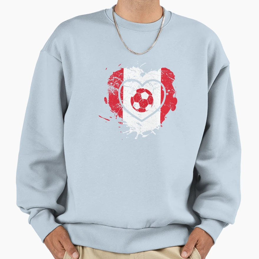I Love Peru I Love Football Sweatshirt - Minimalist Print Unisex - T-Shirt, Sweatshirt, Hoodie