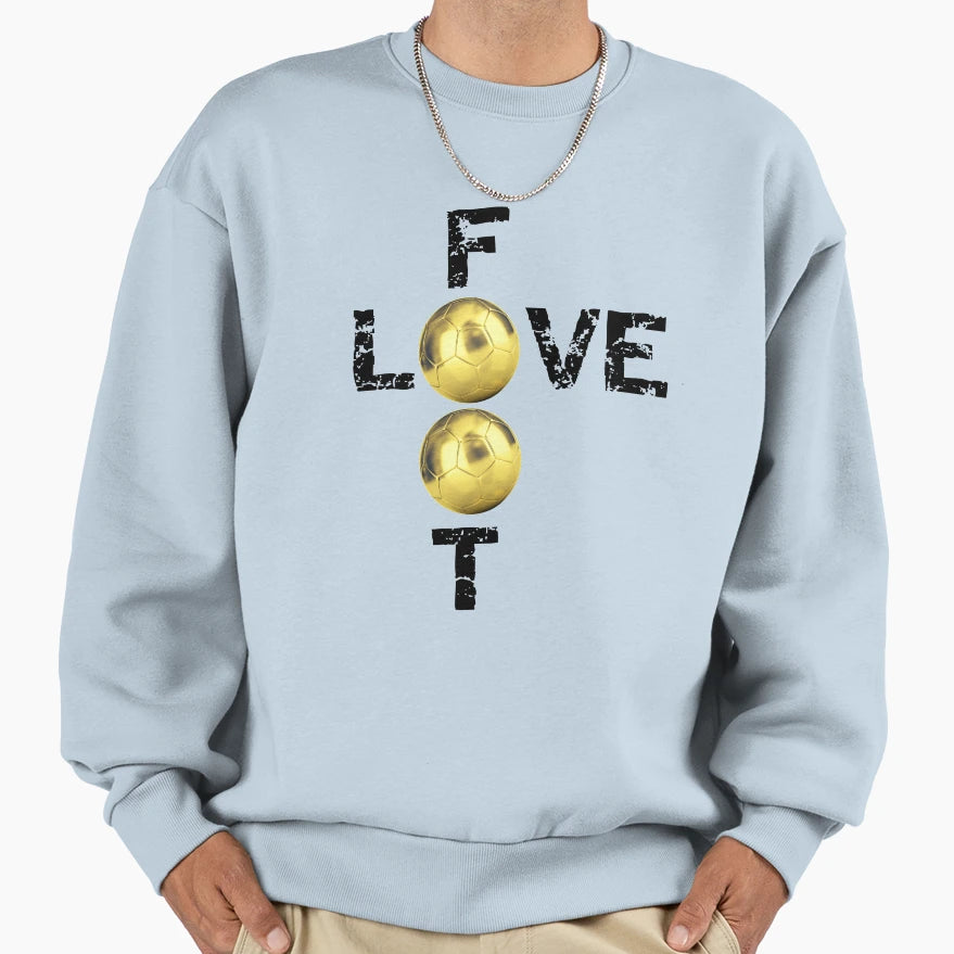 Foot Love Soccer Love Sweatshirt - Graphic Print Men Women - T-Shirt, Sweatshirt, Hoodie