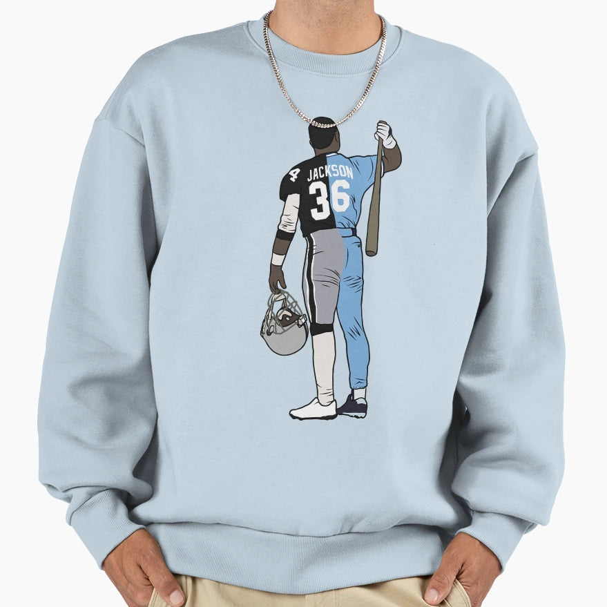 Bo Jackson Two Sport Athlete Sweatshirt - Graphic Print for Adults - T-Shirt, Sweatshirt, Hoodie