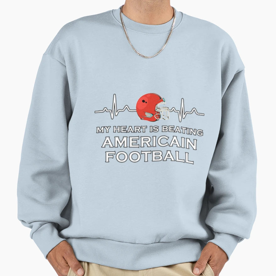 American Football My Heart Is Beating T-Shirt - Novelty Apparel Unisex - T-Shirt, Sweatshirt, Hoodie