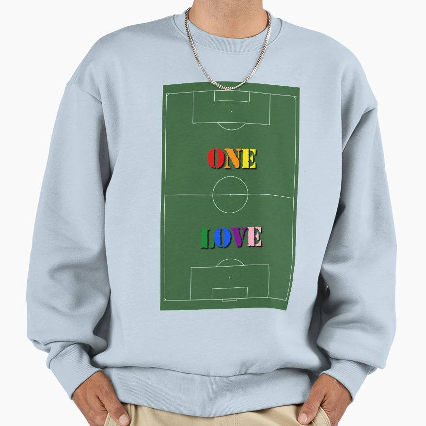 One Love Lgbtq Football Soccer Pitch Sweatshirt - Unique Graphic Men Women - T-Shirt, Sweatshirt, Hoodie