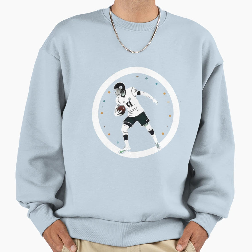Dynamic Football Player Art Modern Sweatshirt - Novelty Apparel Unisex - T-Shirt, Sweatshirt, Hoodie