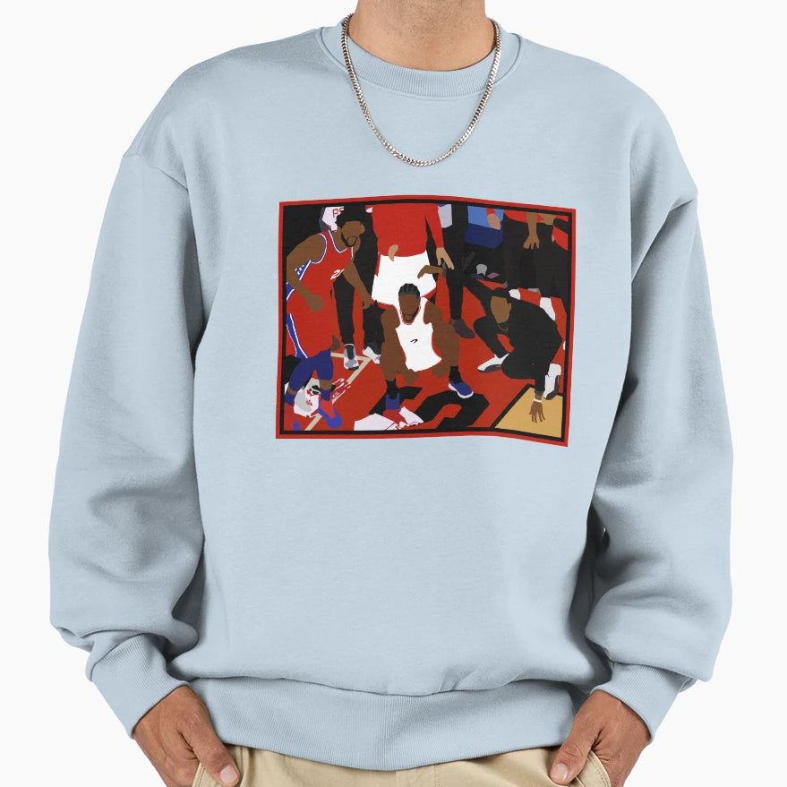Kawhi Leonard Game Winner Celebration Sweatshirt - Trendy Graphic Unisex - T-Shirt, Sweatshirt, Hoodie