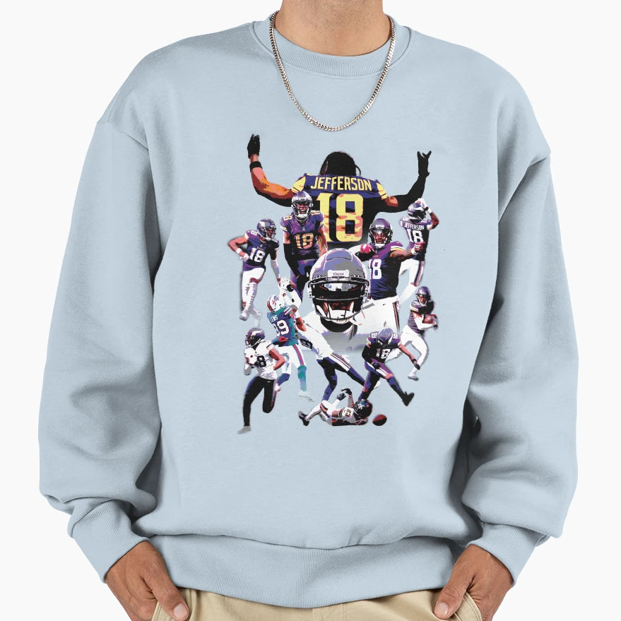 Justin Jeffersons 2022 Season Sweatshirt - Aesthetic Graphic for Adults - T-Shirt, Sweatshirt, Hoodie