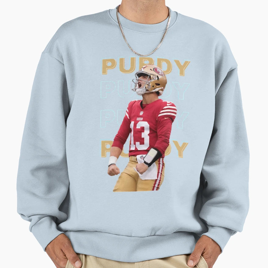 Brock Sport Purdy Celebration Sweatshirt - Custom Art Print for Adults - T-Shirt, Sweatshirt, Hoodie