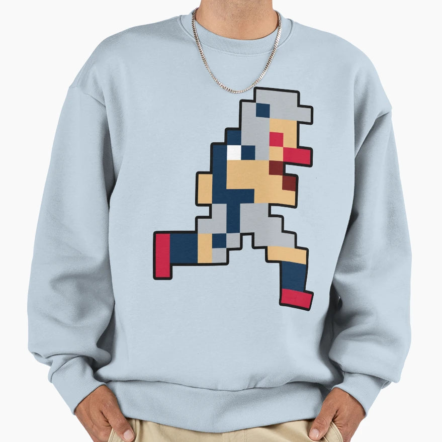 8 Bit New England Pixel Football Sweatshirt - Novelty Apparel Men Women - T-Shirt, Sweatshirt, Hoodie
