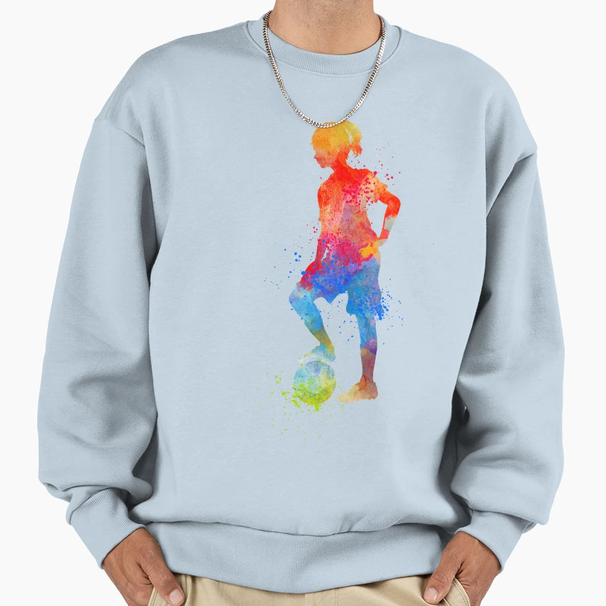 Soccer Watercolour Sports Soccer Gifts Sweatshirt - Trendy Graphic Unisex - T-Shirt, Sweatshirt, Hoodie