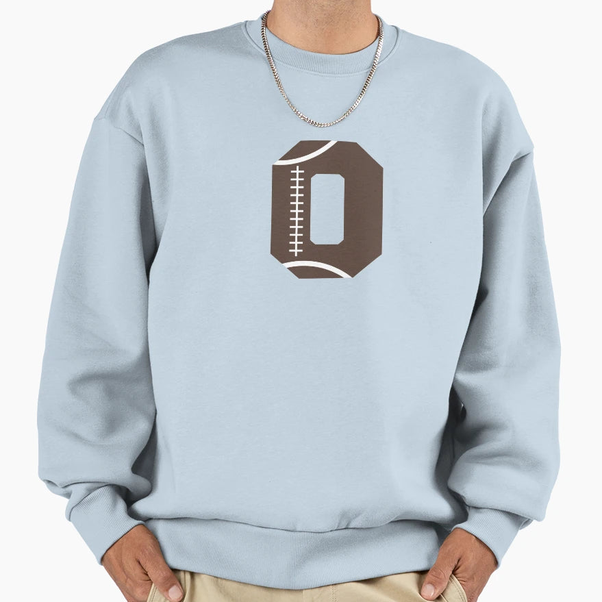 Personalized Football Initial O Sweatshirt - Fun Novelty Design Men Women - T-Shirt, Sweatshirt, Hoodie