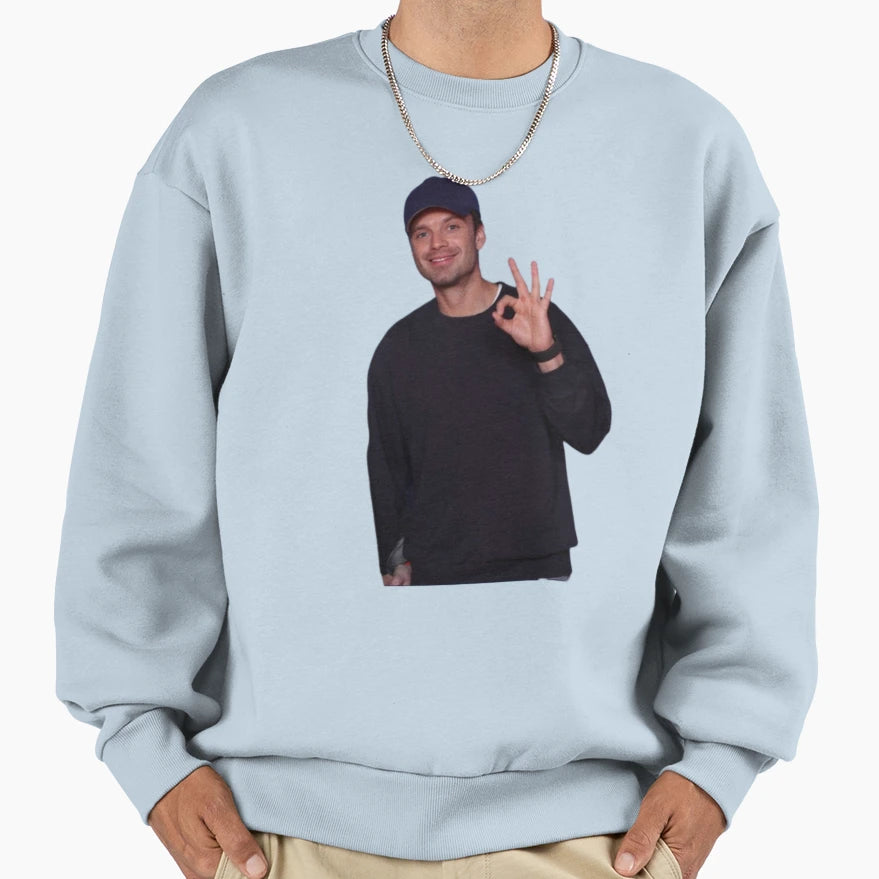 Okay Sebastian Stan Sweatshirt - Custom Art Print for Adults - T-Shirt, Sweatshirt, Hoodie