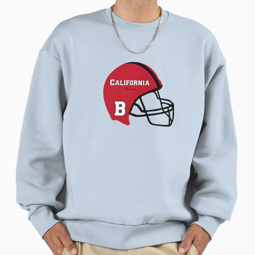 Fresno California Ca Football Helmet Sweatshirt - Aesthetic Graphic Unisex - T-Shirt, Sweatshirt, Hoodie