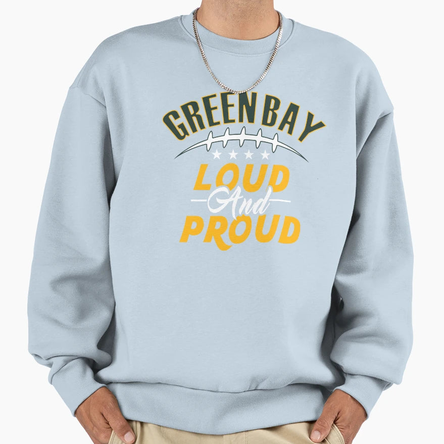 Green Bay Football Fan Sweatshirt - Graphic Print Men Women - T-Shirt, Sweatshirt, Hoodie