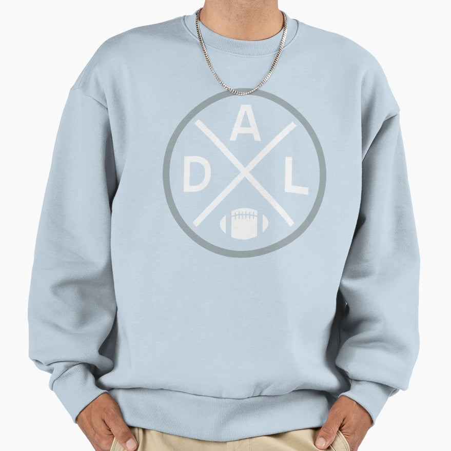 Dallas Football Emblem Dal Sweatshirt - Fun Novelty Design for Adults - T-Shirt, Sweatshirt, Hoodie