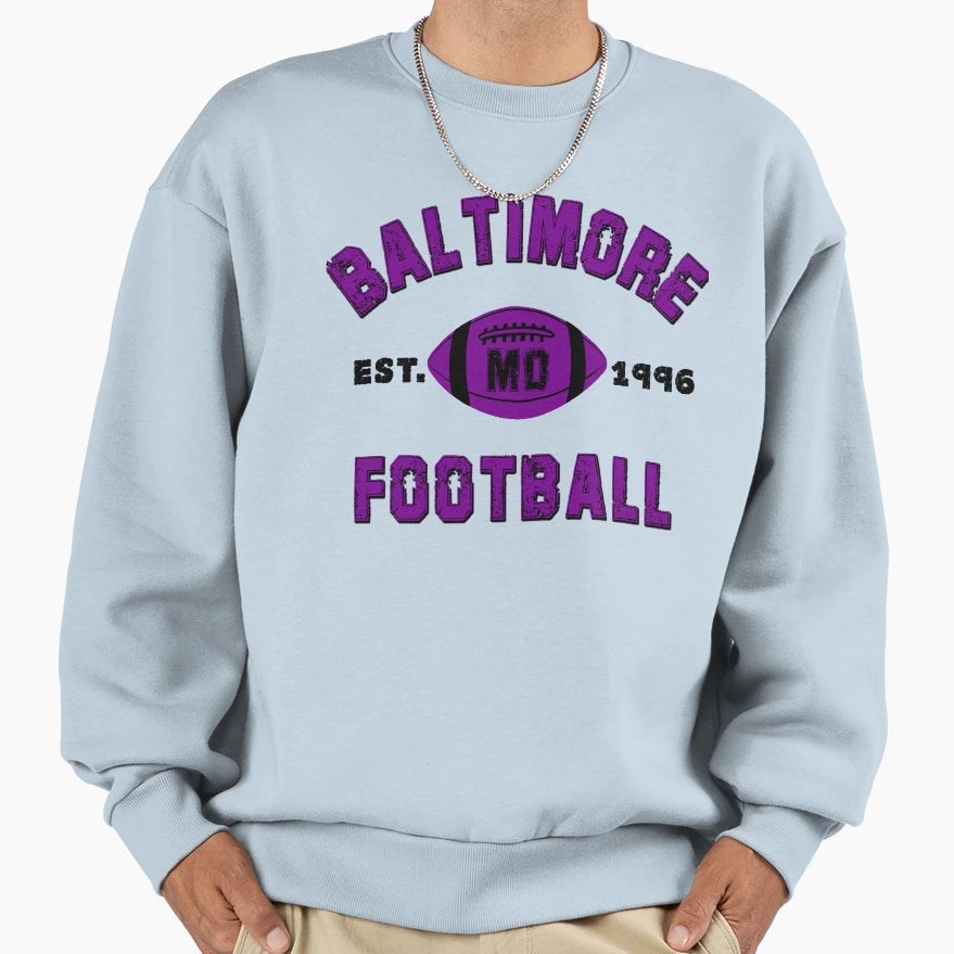 Baltimore Football Est 1996 Jersey Sweatshirt - Novelty Apparel Men Women - T-Shirt, Sweatshirt, Hoodie