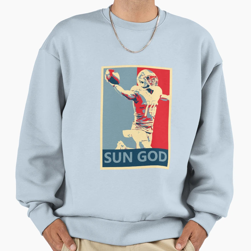 Amon Ra St Brown Lions Sun God Sweatshirt - Unique Graphic Men Women - T-Shirt, Sweatshirt, Hoodie