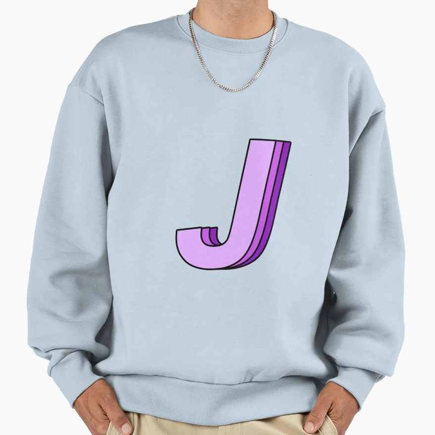 Purple J Sweatshirt - Unique Graphic Men Women - T-Shirt, Sweatshirt, Hoodie