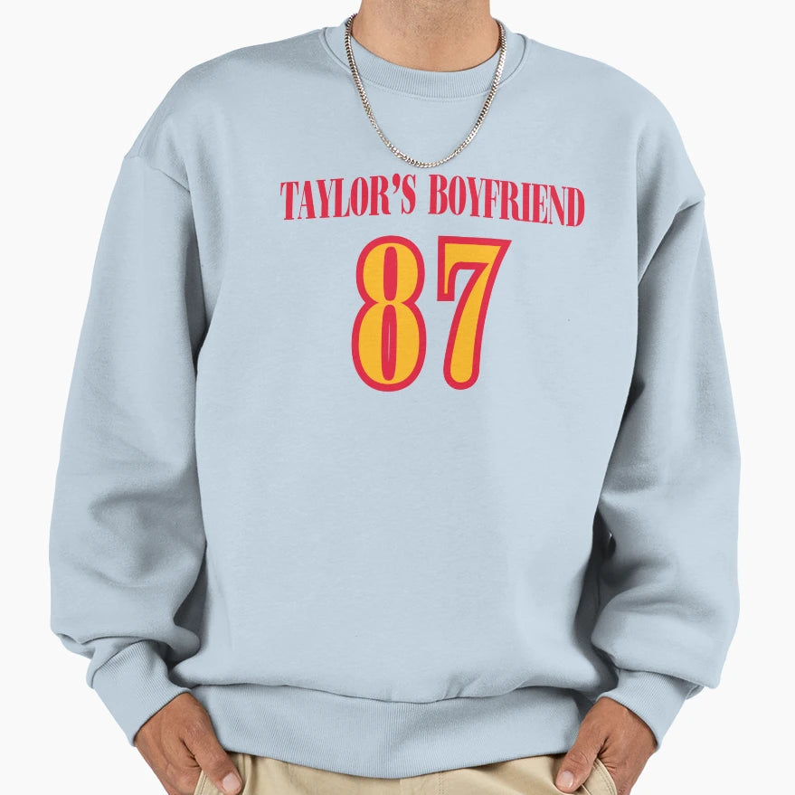 Taylors Boyfriend Red And Yellow Font Sweatshirt - Graphic Print Unisex - T-Shirt, Sweatshirt, Hoodie