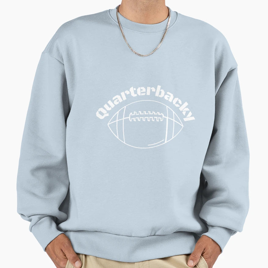 Quarterbacky Sports Fan Sweatshirt - Minimalist Print Men Women - T-Shirt, Sweatshirt, Hoodie