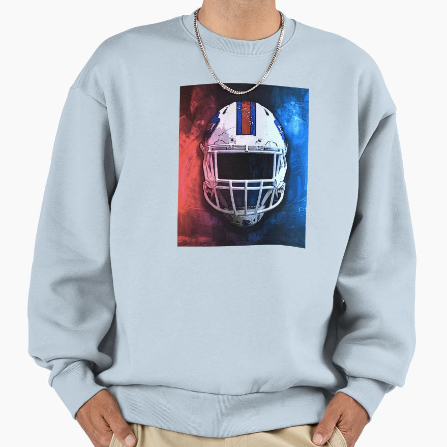 Buffalo Football Helmet Sweatshirt - Custom Art Print for Adults - T-Shirt, Sweatshirt, Hoodie