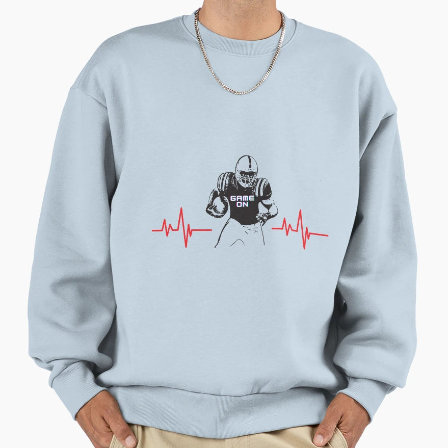 Football Fan Game Pulse Sweatshirt - Trendy Graphic Unisex - T-Shirt, Sweatshirt, Hoodie
