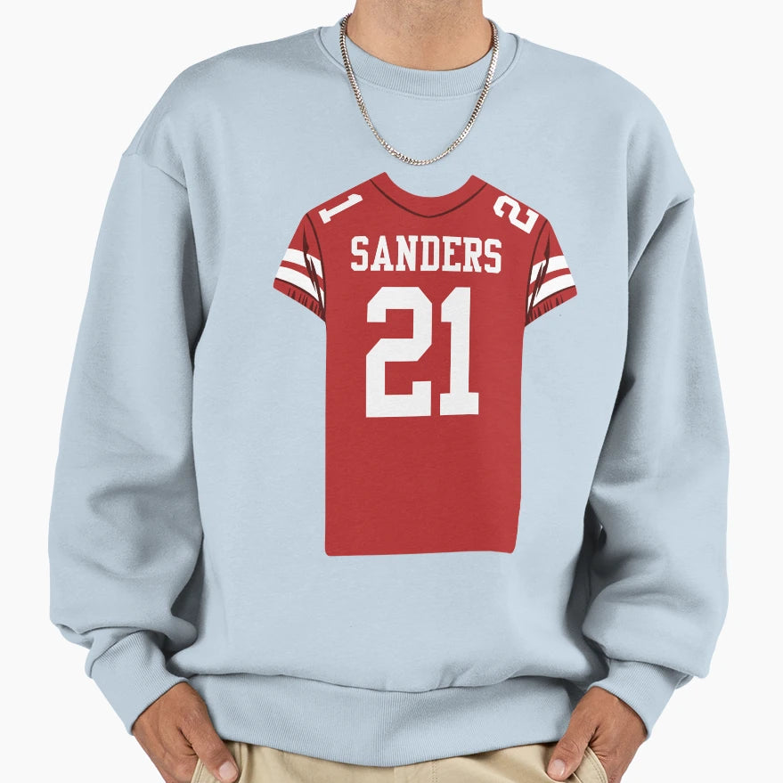 Deion Sanders 21 Jersey Sweatshirt - Custom Art Print Men Women - T-Shirt, Sweatshirt, Hoodie