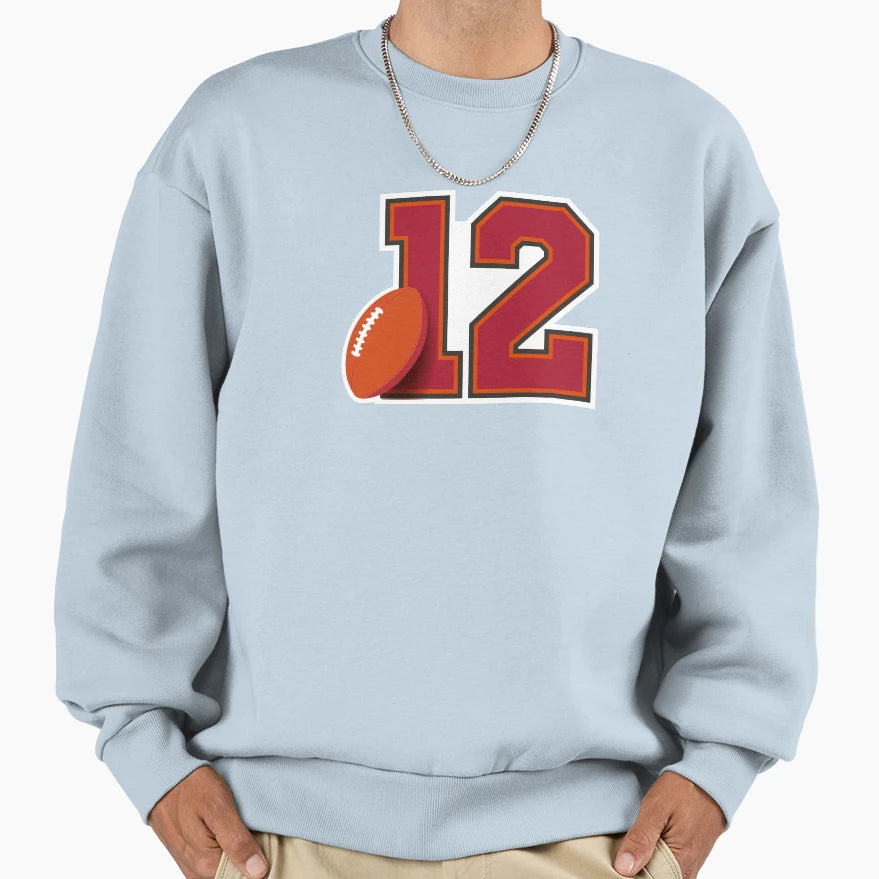 Brady 12 Football Monogram Sweatshirt - Casual Everyday Wear Men Women - T-Shirt, Sweatshirt, Hoodie