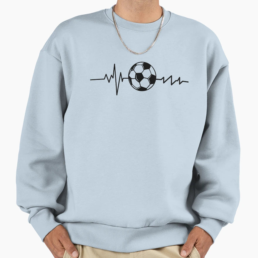 Soccer Heartbeat Sweatshirt - Custom Art Print Unisex - T-Shirt, Sweatshirt, Hoodie
