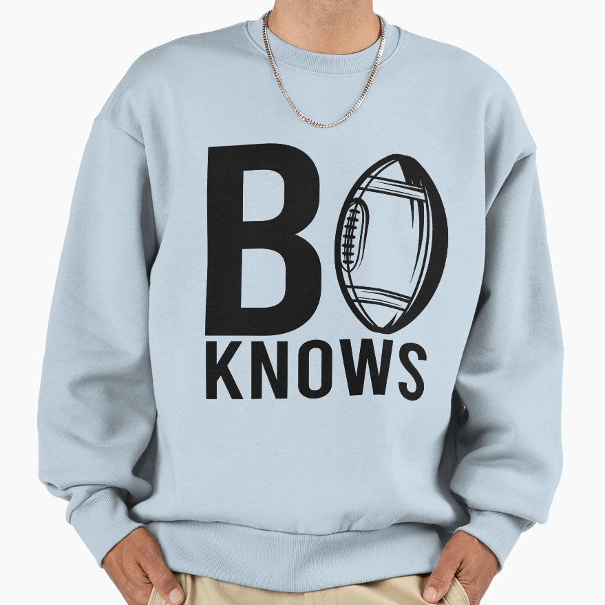 Bo Knows Ball Black Text Sweatshirt - Unique Graphic for Adults - T-Shirt, Sweatshirt, Hoodie
