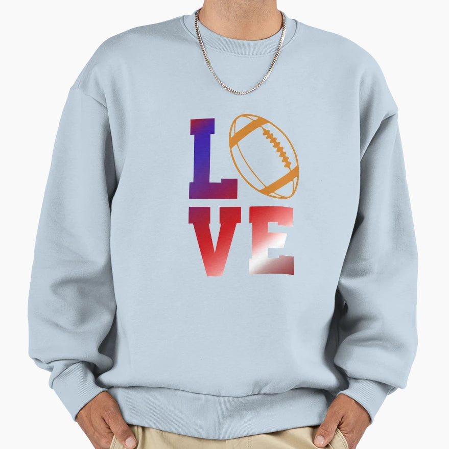 Love Football American Football Sweatshirt - Fun Novelty Design for Adults - T-Shirt, Sweatshirt, Hoodie