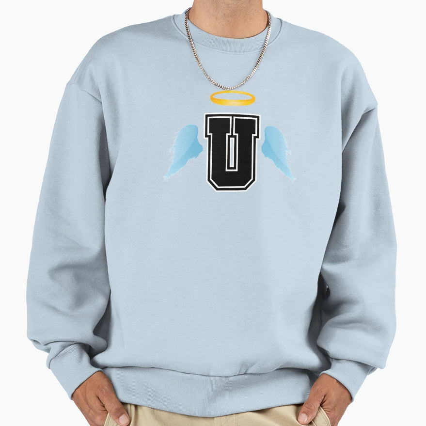 Letter U College Font Good Heaven Sweatshirt - Graphic Print Unisex - T-Shirt, Sweatshirt, Hoodie