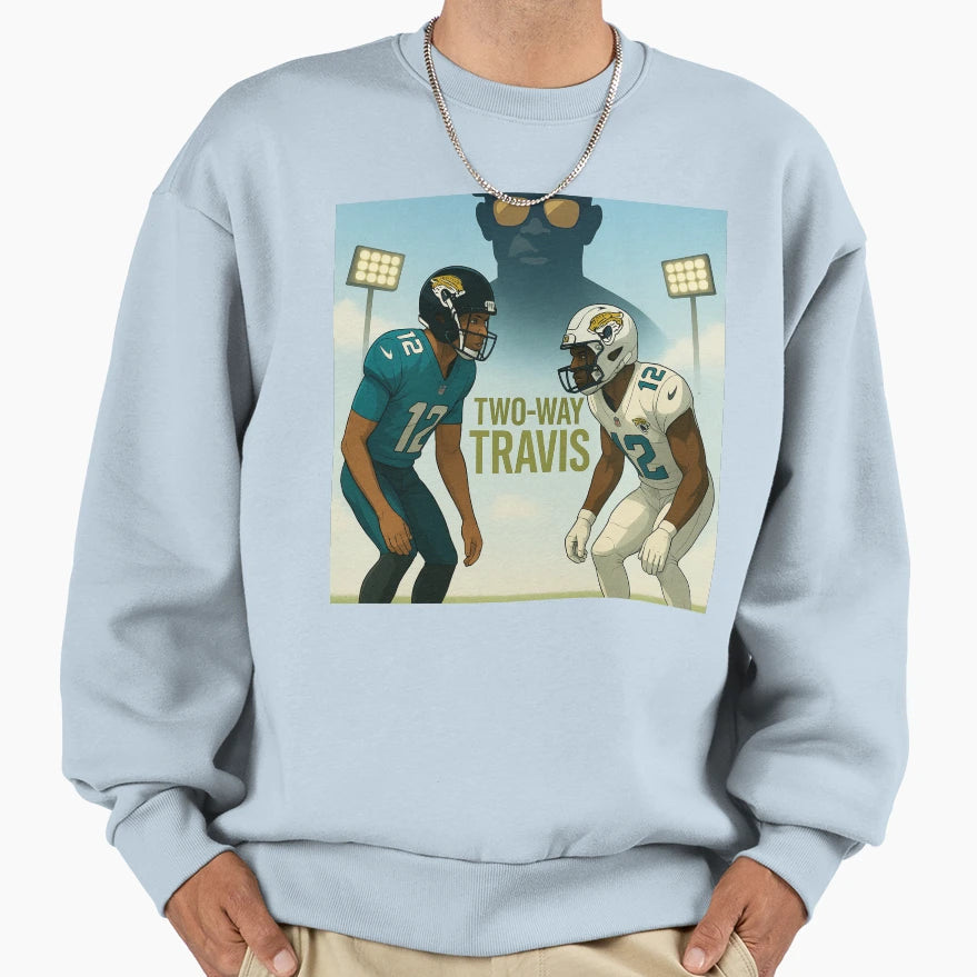 Travis Hunter Two Way Travis Sweatshirt - Unique Graphic for Adults - T-Shirt, Sweatshirt, Hoodie