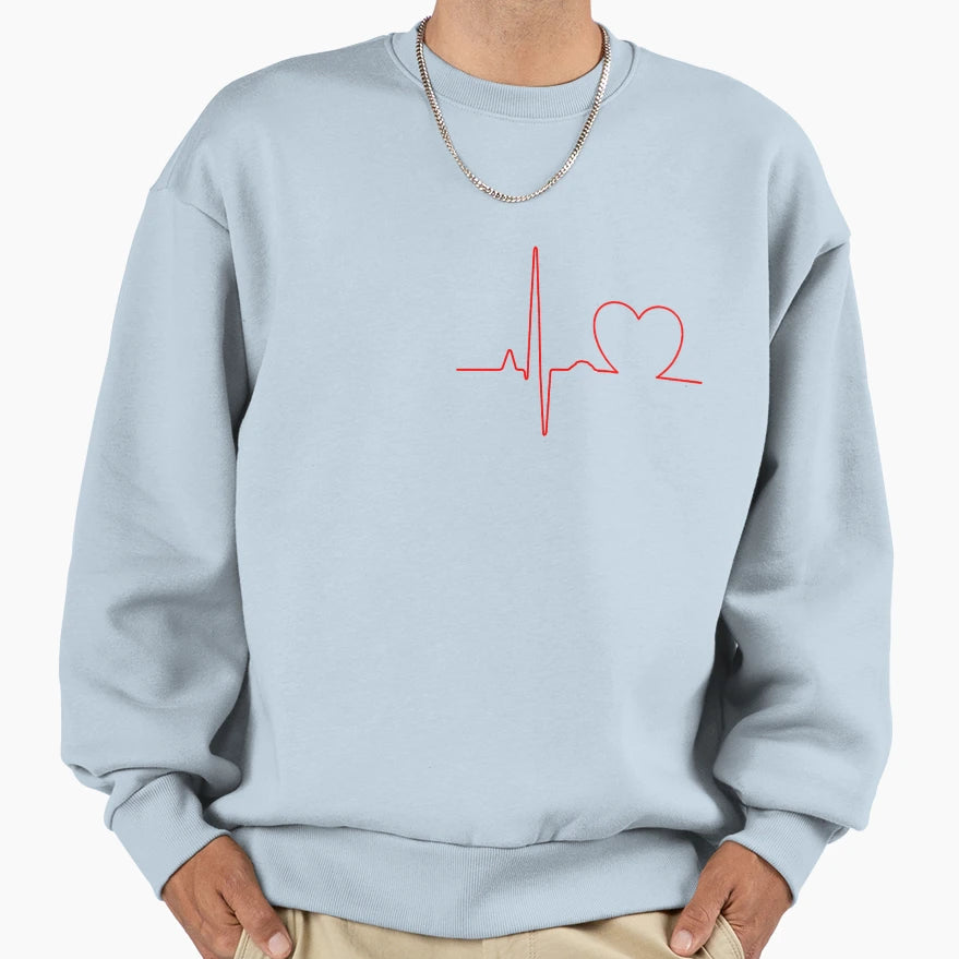 Ecg Heart Sweatshirt - Streetwear Style for Adults - T-Shirt, Sweatshirt, Hoodie