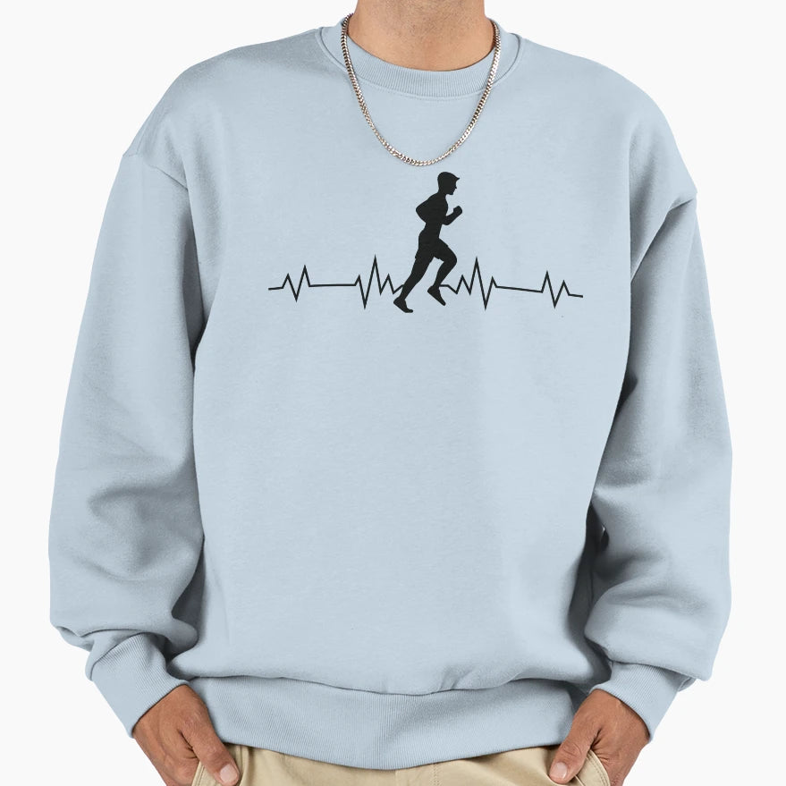 Heartbeat Runner I Love Sports Sweatshirt - Trendy Graphic Men Women - T-Shirt, Sweatshirt, Hoodie